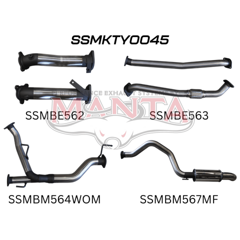 Manta VDJ200 2.5in NO Cat Muffler Rear, Dump Tip Exhaust