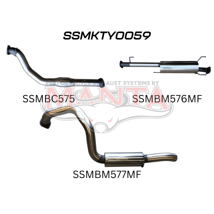 Manta KDJ120, 150 Prado 3.0L D4D 3in With Cat Exhaust