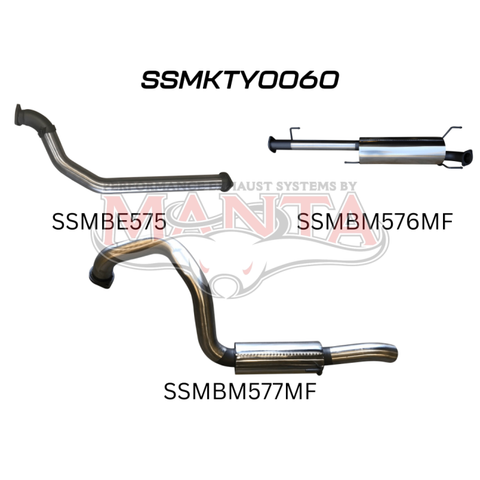 Manta KDJ120, 150 Prado 3.0L D4D 3in, NO Cat Exhaust