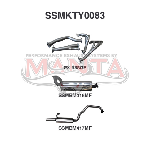 Manta FZJ105 4.5L Extractors & 2.5in Muffler/Muffler