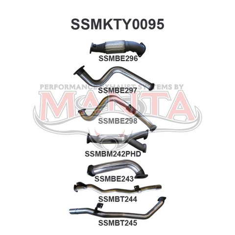 Manta VDJ79 Single Cab Twin 3in Exhaust Kit With Hotdog