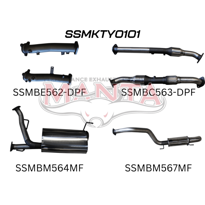 Manta VDJ200 DPF 2.5in With Cat Muffler C&R, Dump Tip
