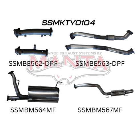 Manta VDJ200 DPF 2.5in NO Cat Muffler Centre & Rear, Dump
