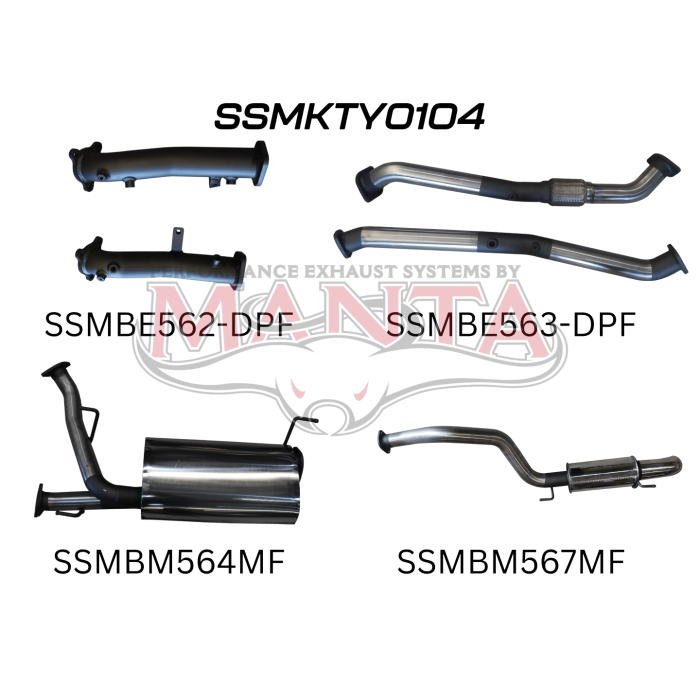 Manta VDJ200 DPF 2.5in NO Cat Muffler Centre & Rear, Dump