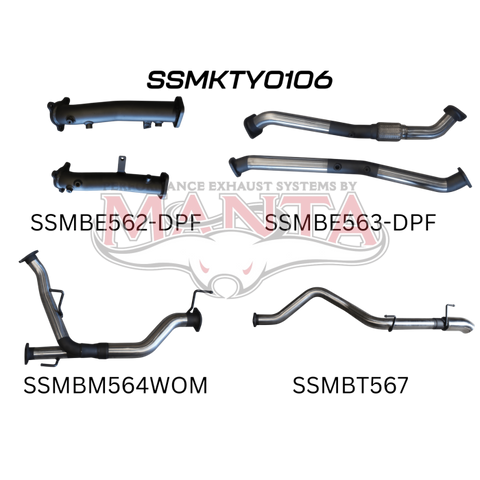 Manta VDJ200 DPF 2.5in NO Cat, Muffler Rear Dump Tip