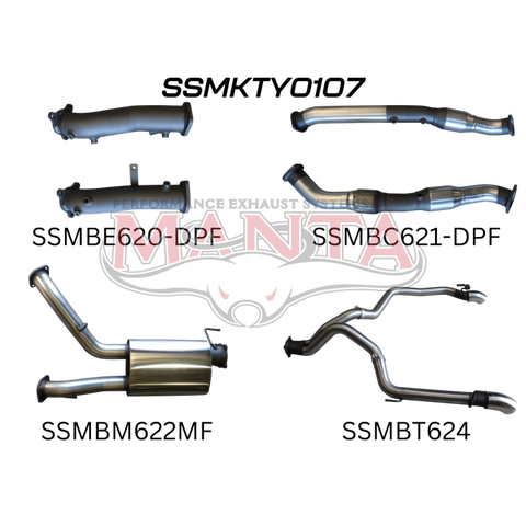 Manta VDJ200 DPF 3in Dual With Cat & Muffler, Exit L & R