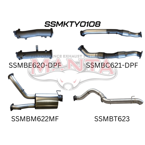 Manta VDJ200 DPF 3in Dual With Cat & Muffler 4in Tailpipe