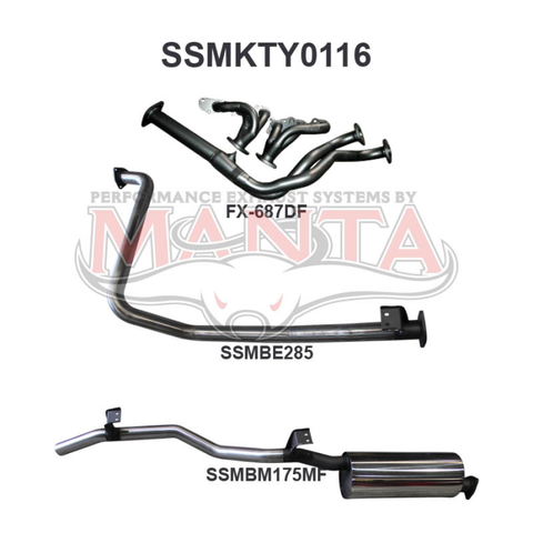 Manta Landcruiser FZJ79 Extractors & 2.5in Full System