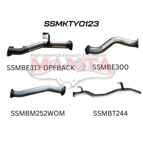 Manta VDJ79 Single & Dual Cab Ute 3in DPF Back WOM