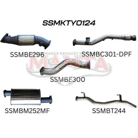 Manta VDJ79 V8 Ute 3in With Cat & Muffler DPF Exhaust