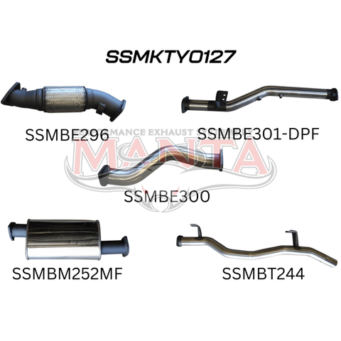 Manta VDJ79 V8 Ute 3in NO Cat, With Muffler DPF Exhaust