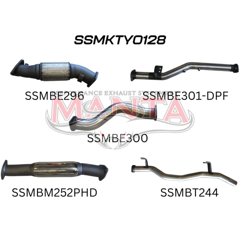 Manta VDJ79 V8 Ute 3in NO Cat, With Hotdog DPF Exhaust
