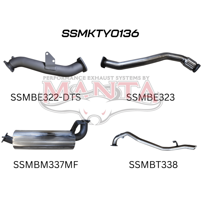 Manta HZJ80 3in Turbo Back With Muffler To Suit DTS Turbo