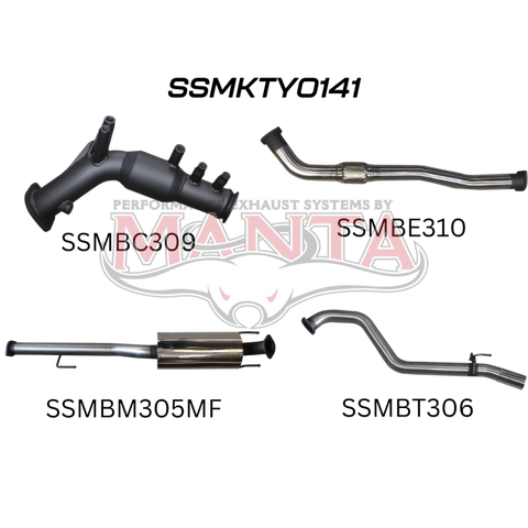 Manta Hilux GUN126R 2.8L Turbo Back 3in Muffler With Cat