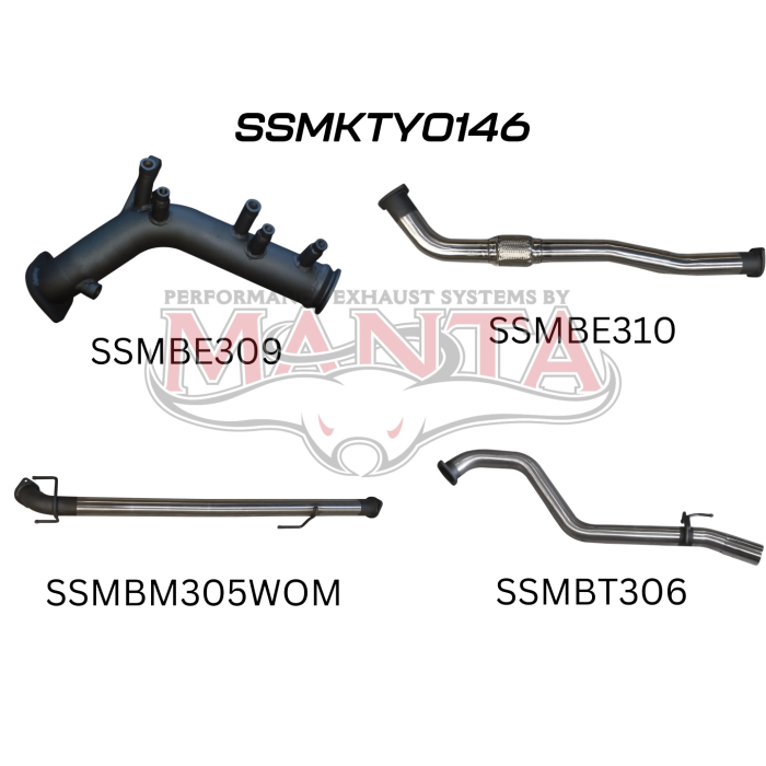 Manta Hilux GUN126R 2.8L Turbo Back 3in WOM NO Cat
