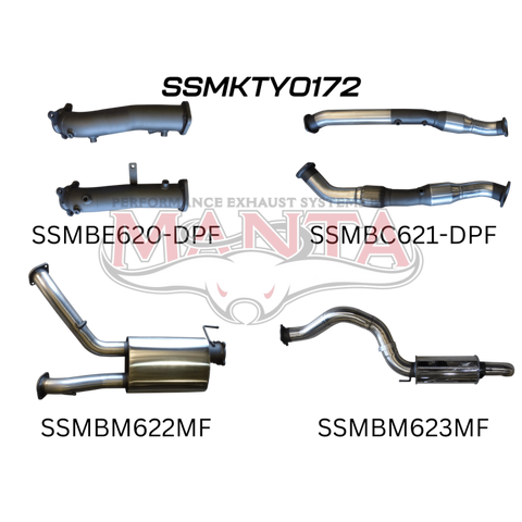 Manta VDJ200 DPF 3in Dual With Cat & Muffler 4in Tailpipe