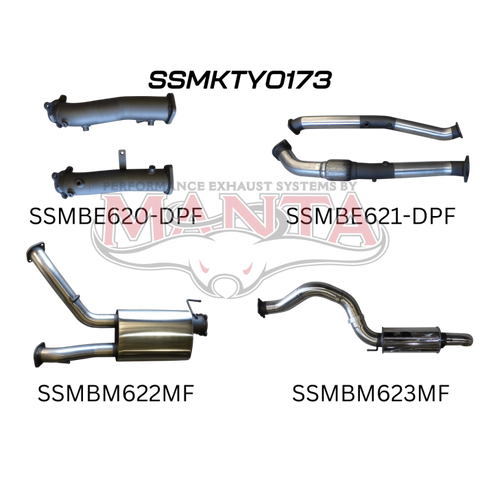 Manta VDJ200 DPF 3in Dual NO CAT, Muffler, 4in Tailpipe
