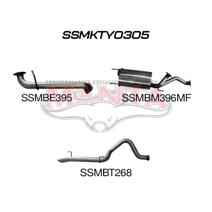 Manta UZJ100 Landcruiser 4.7L V8 3in Cat-Back Exhaust