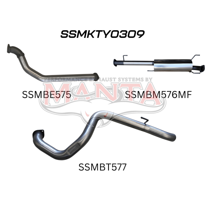 Manta KDJ120, 150 Prado 3.0L D4D 3In, No Cat & No Rear