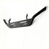 Black metal step bar with two mounting brackets and rectangular cutouts for stainless steel nudge bar toyota hilux 2012-2015