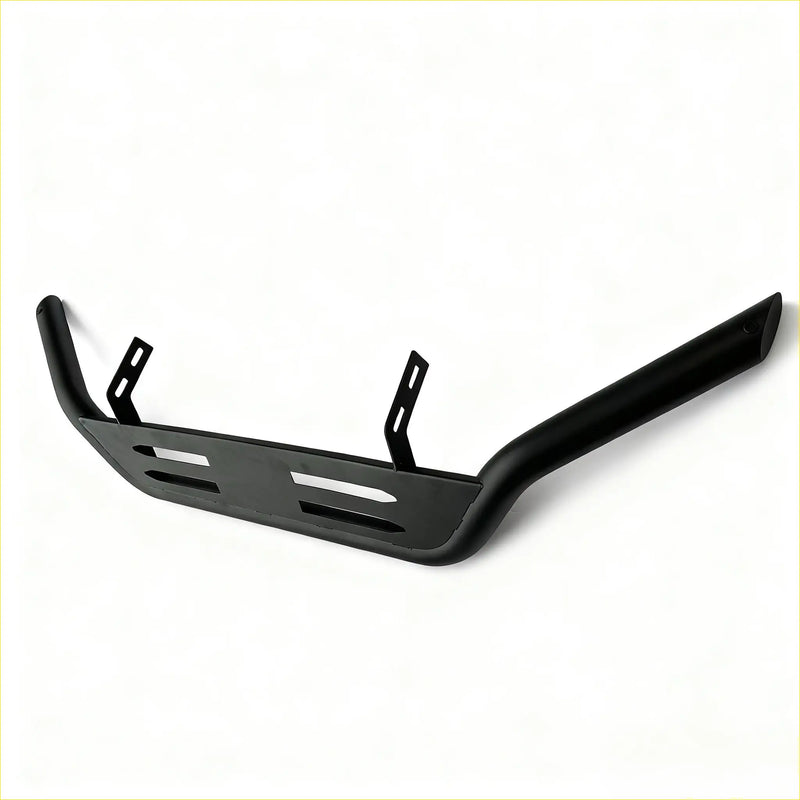 Black matte stainless steel nudge bar for toyota hilux 2012-2015 with integrated mounting brackets and slotted design