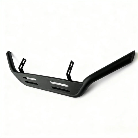 Black matte stainless steel nudge bar with slotted design and mounting brackets for ford ranger px1 2 3 xlt 2012-2021 or everest