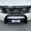 Black tubular stainless steel nudge bar on white nissan navara d40 2005-2015 thai model front bumper guard