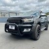 Black ford ranger with stainless steel nudge bar front bumper guard and black alloy wheels for px1/2/3 2012-2021