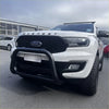 White ford everest pickup truck with black stainless steel nudge bar for ranger px1 2 3 2012-2021 front view