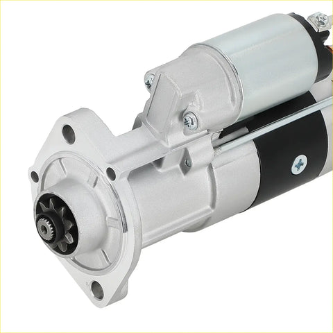 Starter for mitsubishi plgr showing silver and black metal automotive starter motor with visible gear for kubota m6800 m8200 m8540