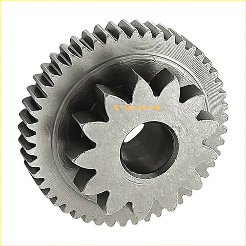 Silver metallic starter idler gear reduction with star-shaped cutout for suzuki quadrunner 250 atv