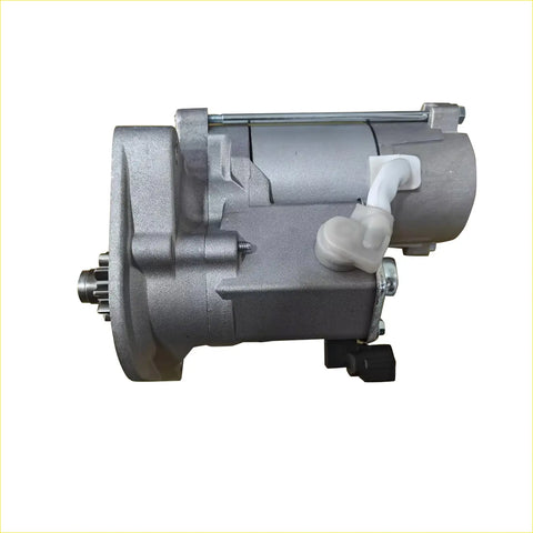 Gray metallic starter motor with white plastic connector and black bracket for toyota hilux kun26 diesel turbo