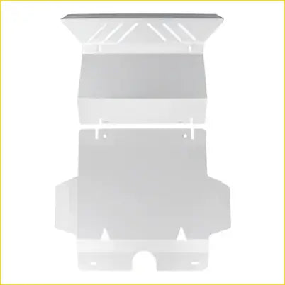 White plastic undercarriage protector shown from the back for steel bash plate fit toyota hilux n70 2005-2015