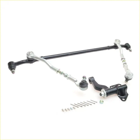 Black and silver metal steering center rebuild kit with linkage parts for Nissan crew cab 1998-2004