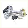 Silver metal ignition switch assembly with black plastic key fob and keys for toyota hilux steering column upper bracket
