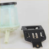 Translucent light green plastic steering fluid reservoir tank with black cap and bracket for toyota hilux mk6 sr5 2004 2010