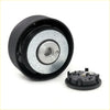 Black plastic steering wheel hub with silver metallic ring and gear mechanism for Daihatsu Mira Domino 1980-1994