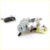 Silver metal steering ignition lock cylinder with black key fob and red wiring for nissan 240sx s14 m/t 1994-1998