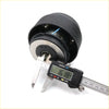 Backside of black ribbed steering wheel hub adapter with silver metallic ring and wiring for Nissan Cefiro A31 88-94