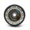 Black rubber wrapped steering wheel hub adapter with metallic inner ring and wiring for nissan cefiro a31 back side