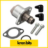 Silver metallic suction control valve with black plastic caps and mounting hardware for nissan navara d40 isuzu