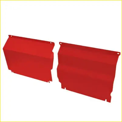 Red plastic barrier sections for sump guard bash plate fit for mitsubishi triton mq 2015 on shown from back side