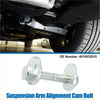 Silver metal suspension arm alignment cam bolt with flanged heads and threaded shaft for Toyota Avensis 2003-2008