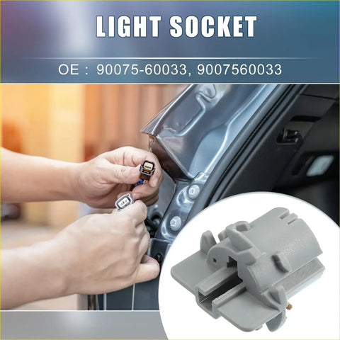 Gray plastic tail brake light bulb socket holder with molded tabs and metal pin for 2010-2013 toyota 4runner backside