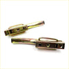 Gold-colored metal tailgate handle opener pipe clamps with rectangular body and integrated handle for chrysler l200 dodge ram