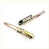 Two brushed gold metallic tail gate handle openers with visible mechanical parts for nissan datsun navara d21