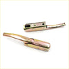 Two gold-toned metallic lever-style tailgate handle openers with sleek industrial design for nissan sunny 1975-1989
