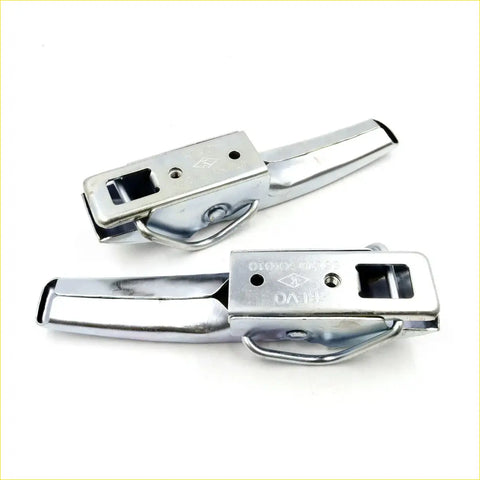 Chrome finished metal tail gate handle opener with sleek elongated design and integrated keyhole for Toyota Hilux Revo 2015-2019