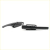 Black plastic tail gate lock handle end caps with integrated grips and mounting hardware for toyota hilux ln rn series