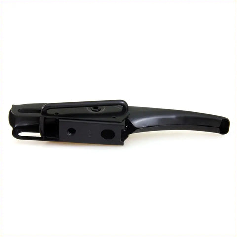 Black plastic tail gate lock handle set for toyota hilux 1972-1979 with sleek curved design and integrated latch mechanism